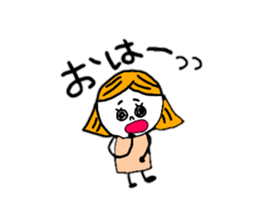 Sticker of mother and the daughter sticker #8870611