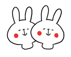 Lovely white rabbit! sticker #8870716