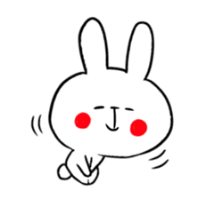 Lovely white rabbit! sticker #8870722