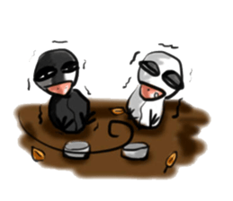 My friends Black and White sticker #8871460