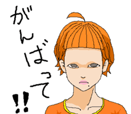 Orange girl Mikan-chan sticker #8873256