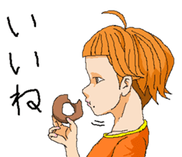 Orange girl Mikan-chan sticker #8873257