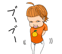 Orange girl Mikan-chan sticker #8873262