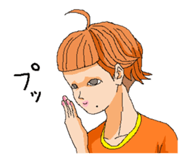 Orange girl Mikan-chan sticker #8873266