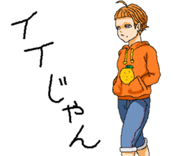 Orange girl Mikan-chan sticker #8873280