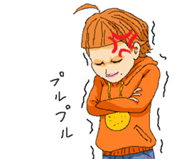 Orange girl Mikan-chan sticker #8873281