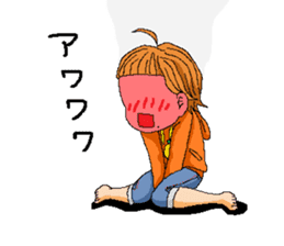 Orange girl Mikan-chan sticker #8873286