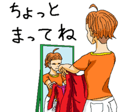 Orange girl Mikan-chan sticker #8873292