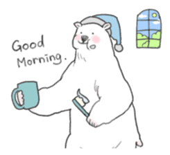 White bears like a man sticker #8876983