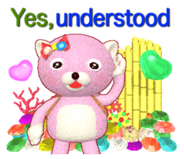 Kuma-Po Chan bringing good luck (E) sticker #8877231