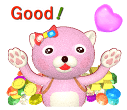 Kuma-Po Chan bringing good luck (E) sticker #8877232