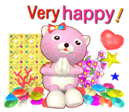 Kuma-Po Chan bringing good luck (E) sticker #8877239