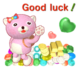 Kuma-Po Chan bringing good luck (E) sticker #8877251