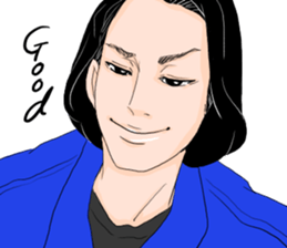 Black long-haired men sticker #8878258