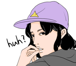 Black long-haired men sticker #8878259