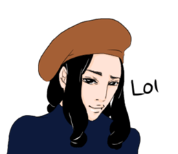 Black long-haired men sticker #8878260