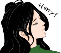 Black long-haired men sticker #8878261