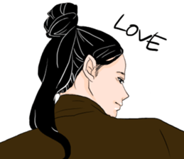 Black long-haired men sticker #8878262