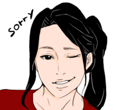 Black long-haired men sticker #8878264