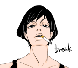 Black long-haired men sticker #8878267