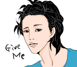 Black long-haired men sticker #8878271