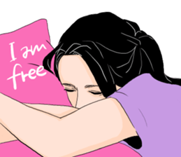 Black long-haired men sticker #8878273