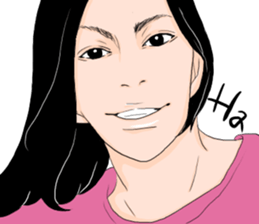 Black long-haired men sticker #8878274