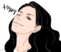 Black long-haired men sticker #8878275