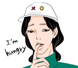 Black long-haired men sticker #8878276