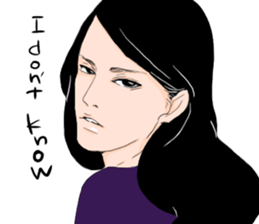 Black long-haired men sticker #8878277