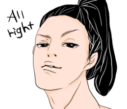 Black long-haired men sticker #8878278