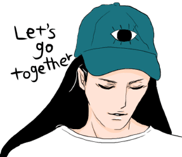 Black long-haired men sticker #8878279