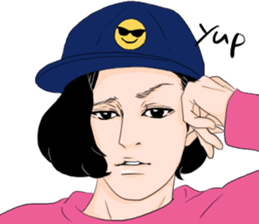 Black long-haired men sticker #8878282