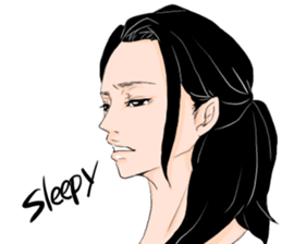 Black long-haired men sticker #8878283