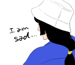 Black long-haired men sticker #8878284