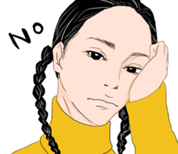 Black long-haired men sticker #8878285