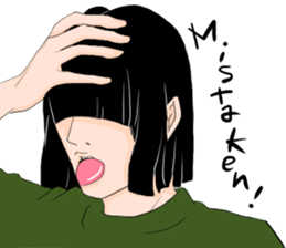 Black long-haired men sticker #8878286