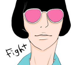 Black long-haired men sticker #8878288