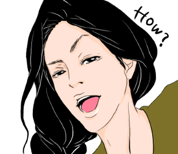 Black long-haired men sticker #8878290