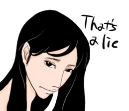 Black long-haired men sticker #8878291