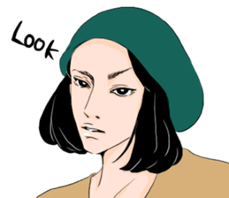 Black long-haired men sticker #8878292