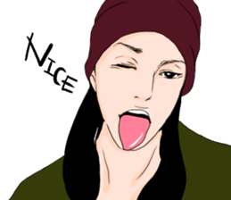 Black long-haired men sticker #8878293