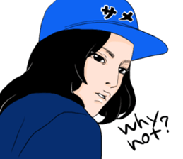 Black long-haired men sticker #8878294