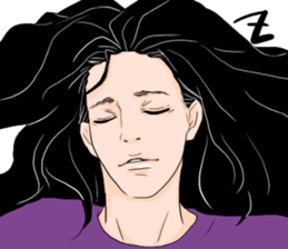 Black long-haired men sticker #8878295