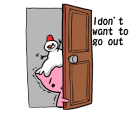 Snowman and cats a good friend sticker #8878298