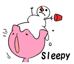 Snowman and cats a good friend sticker #8878303