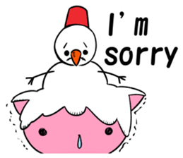 Snowman and cats a good friend sticker #8878308