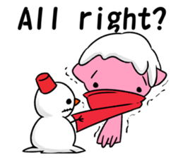 Snowman and cats a good friend sticker #8878312