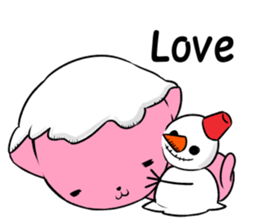 Snowman and cats a good friend sticker #8878314