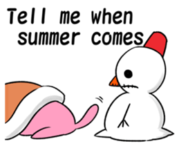 Snowman and cats a good friend sticker #8878330